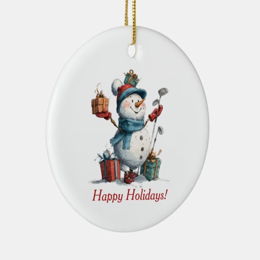 Festivals Golf Lover Weihnachtskarte Keramik Ornament (Rechts)