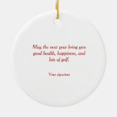 Festivals Golf Lover Weihnachtskarte Keramik Ornament (Hinten)