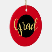 Festivals GRAD Text Sporty Bright Red Background Keramik Ornament (Rechts)