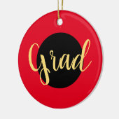 Festivals GRAD Text Sporty Bright Red Background Keramik Ornament (Links)