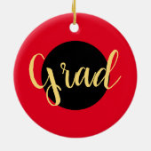 Festivals GRAD Text Sporty Bright Red Background Keramik Ornament (Hinten)