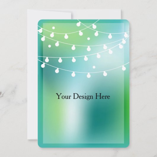 Festivals Green Blue Glow String Light Wedding Einladung (Rückseite)