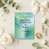 Festivals Green Blue Glow String Light Wedding Einladung