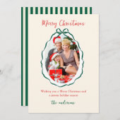 Festivals Green Bow Frame Foto Weihnachten (Vorne/Hinten)