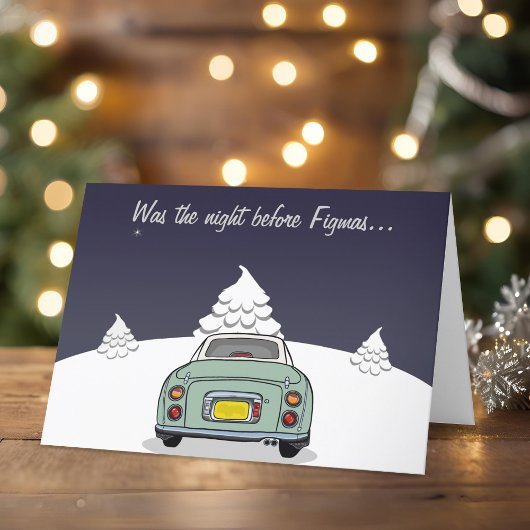 Festivals Green Figaro Autokarte Weihnachtskarte Feiertagskarte
