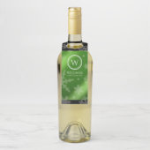 Festivals Green Foil Snowflakes Monogramm Name Fla Flaschenanhänger (Auf Flasche)