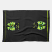 Festivals Green Fur Bow-Lights Naughty oder Nice N Geschirrtuch (Horizontal)