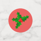 Festivals Green Holly Weihnachtstisch Confetti Konfetti (Klein Vorderseite)