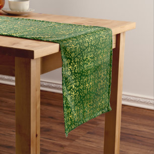 Festivals Green und Gold Damask Tischläufer