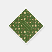 Festivals Grün und Gold Weihnachtsstars Name hinzu Serviette (Ecke)