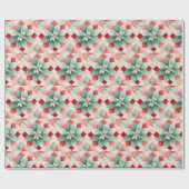 Festivals Grüne Poinsettia Geschenkpapier (Flach)