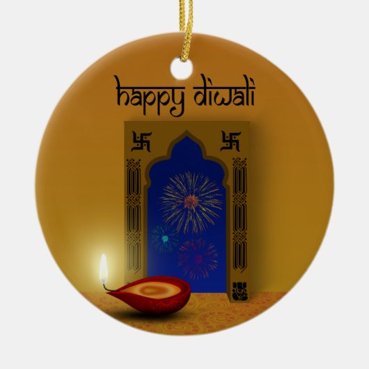 Festivals Happy Diwali Feuerwerk - Ornament (Vorne)