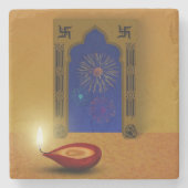 Festivals Happy Diwali Feuerwerk - Stone Untersetz Steinuntersetzer (Vorderseite)