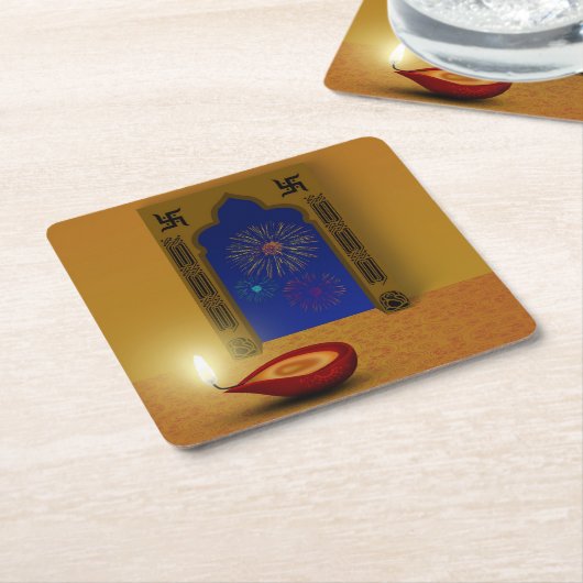 Festivals Happy Diwali Feuerwerk - Untersetzer (angewinkelt)