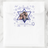 Festivals Happy Hanukkah Star von David Foto Frame Quadratischer Aufkleber (Tasche)