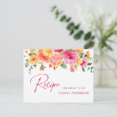 Festivals Helle Blume Citrus Bridal Rezept Karte (Stehend Vorderseite)