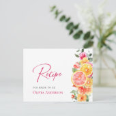 Festivals Helle Blume Citrus Bridal Rezept Karte (Stehend Vorderseite)