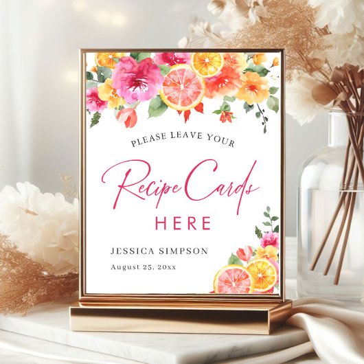 Festivals Helle Blume Citrus Bridal Rezept Karte Poster