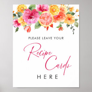 Festivals Helle Blume Citrus Bridal Rezept Karte Poster