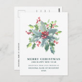 Festivals Holly Berry Corporate Weihnachten Postkarte (Vorne/Hinten)