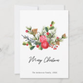 Festivals Holly Berry Frohe Weihnachtsgrüßkarte Einladung (Vorderseite)