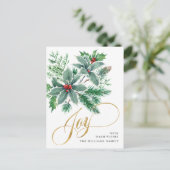 Festivals Holly Berry Weihnachtsgrüße Postkarte (Stehend Vorderseite)