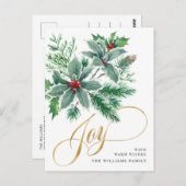 Festivals Holly Berry Weihnachtsgrüße Postkarte (Vorne/Hinten)