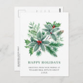 Festivals Holly Berry Weihnachtsgrüße Postkarte (Vorne/Hinten)