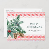 Festivals Holly Berry Weihnachtsgrüße Postkarte (Vorne/Hinten)