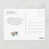 Festivals Holly Berry Weihnachtsgrüße Postkarte (Rückseite)