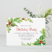 Festivals Holly Berry Wreath Weihnachtsfeiertag Pa Einladung (Stehend Vorderseite)