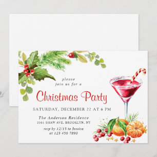 Festivals Holly Berry Wreath Weihnachtsfeiertag Pa Einladung