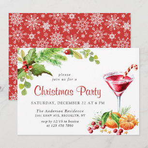Festivals Holly Berry Wreath Weihnachtsfeiertag Pa Einladung
