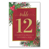 Festivals Holly & Pine Elegante Weihnachten Tischnummer (Vorderseite)