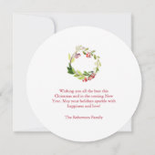 Festivals Holry und Evergreen Wasserfarbe Einladung (Rückseite)