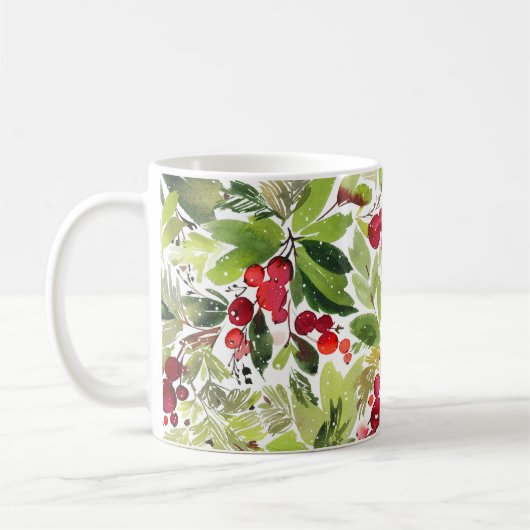 Festivals Holry und Evergreen Wasserfarbe Kaffeetasse (Links)