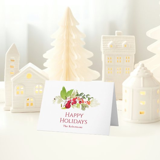 Festivals Holry und Evergreen Wasserfarbe Karte