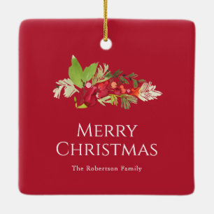Festivals Holry und Evergreen Wasserfarbe Keramikornament