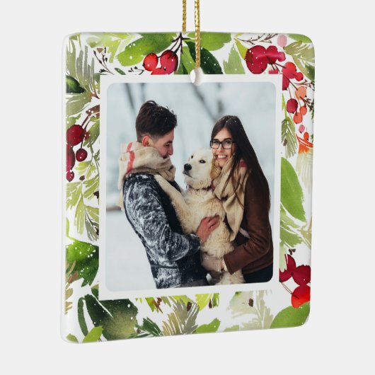 Festivals Holry und Evergreen Wasserfarbe Keramikornament (Rechts)