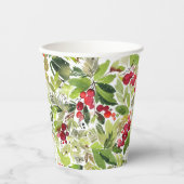 Festivals Holry und Evergreen Wasserfarbe Pappbecher (Vorderseite)