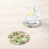 Festivals Holry und Evergreen Wasserfarbe Runder Pappuntersetzer (Vor Ort)