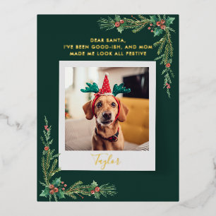 Festivals Hund Foto Custom Christmas Folien Feiertagspostkarte