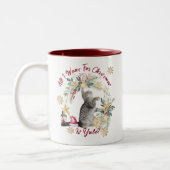 Festivals Hygge Weihnachten Katzenweihnachtsfest S Zweifarbige Tasse (Links)