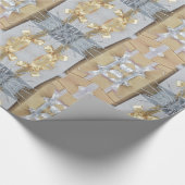 Festivals Imitate Gold Silver Ribbon Muster Weihna Geschenkpapier (Ecke)
