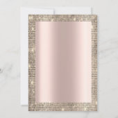 Festivals in Gold-Sequenzen Rahmen, Rose Gold Rent Einladung (Rückseite)