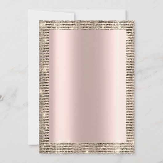 Festivals in Gold-Sequenzen Rahmen, Rose Gold Rent Einladung (Rückseite)