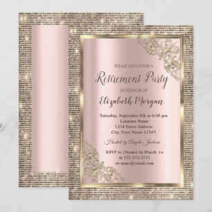 Festivals in Gold-Sequenzen Rahmen, Rose Gold Rent Einladung