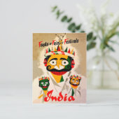 Festivals in Indien, Reiseplakat für Jahrgänge Postkarte (Stehend Vorderseite)