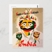 Festivals in Indien, Reiseplakat für Jahrgänge Postkarte (Vorne/Hinten)