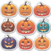 Festivals Jack-o’ Lantern Faces Scrapbook Stickers Aufkleber (Vorderseite)